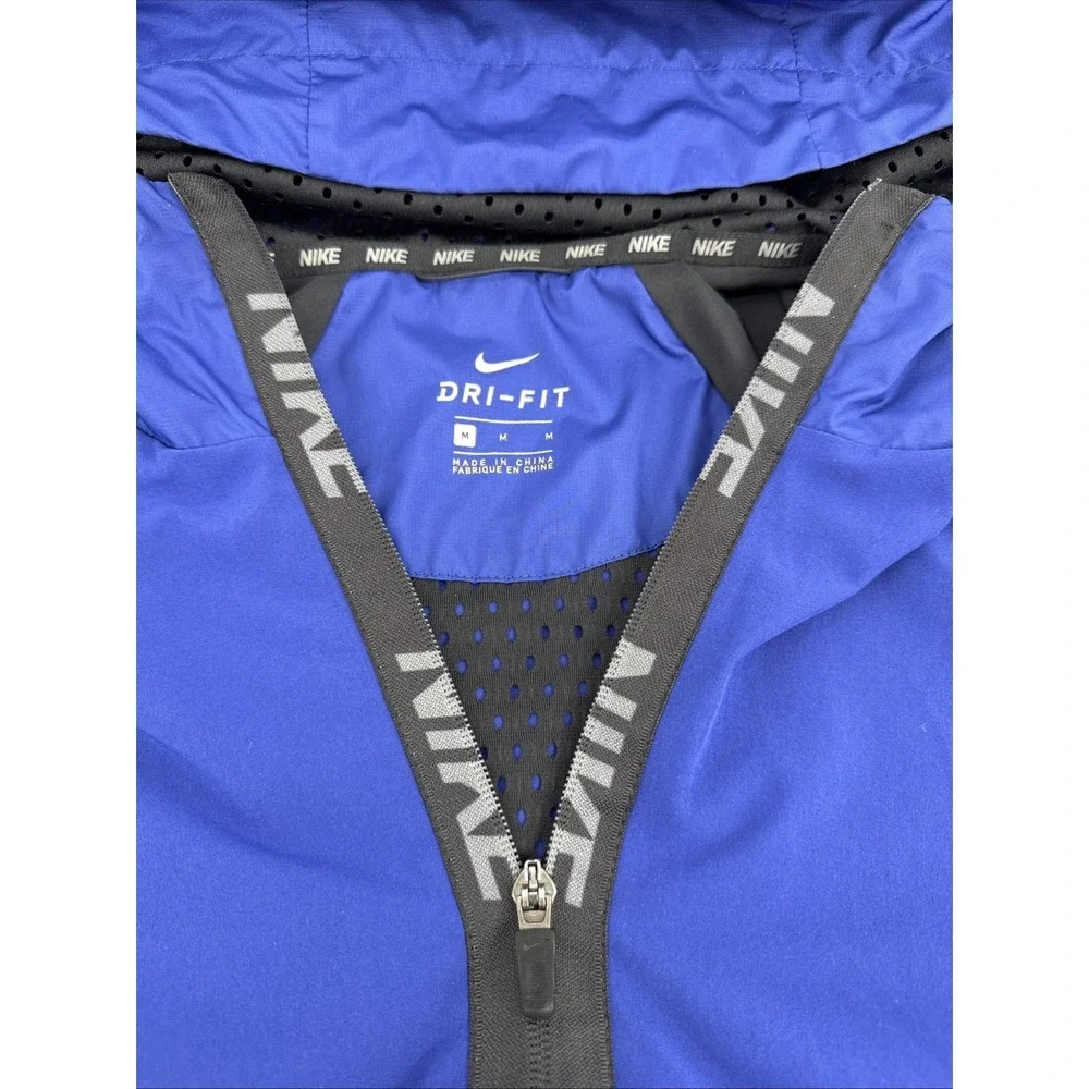 Nike Windrunner Hoodie Men's M Blue Dri-FIT Full Zip Mesh Lined Running‎